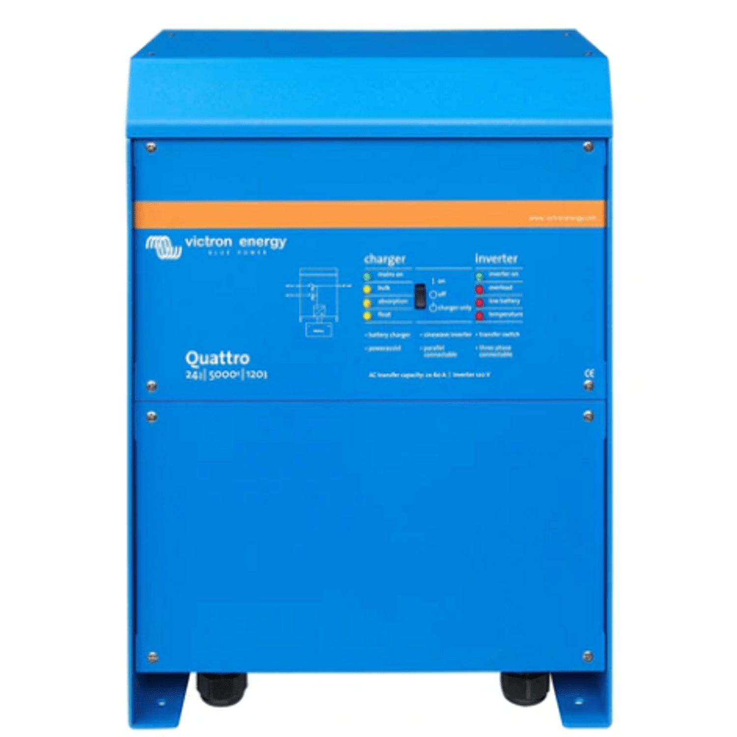 24V 5000W Quattro Inverter with built-in 120A Charger